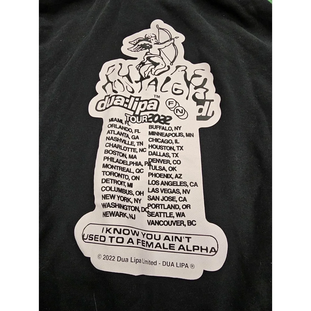 Pangaia X Dua Lipa Future‎ Nostalgia 2022 Tour Pullover Hoodie Black Navy Size S